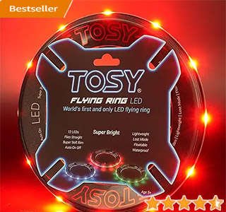 TOSY Flying Ring - 12 LEDs, Super Bright, Photoluminescent Rim