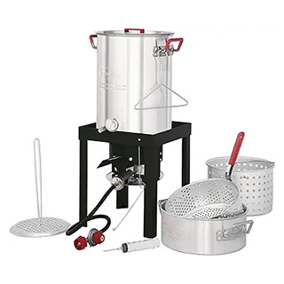 CreoleFeast TFS3010 Propane 30 Quart Turkey and 10 Quart Fish Fryer Boiler